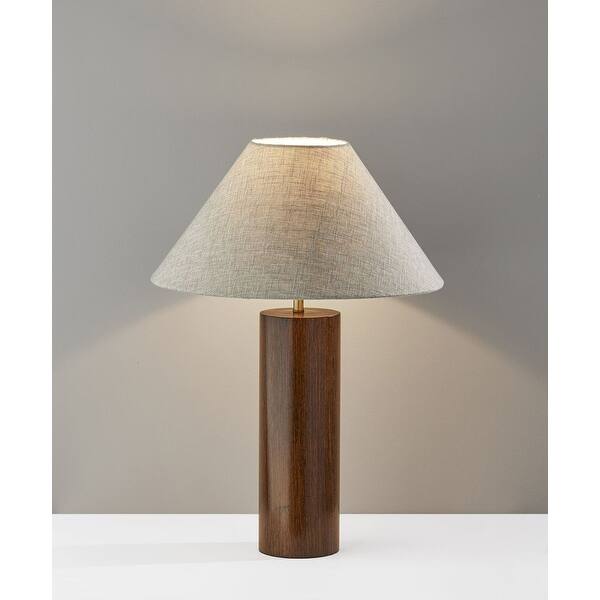 Canopy Walnut Wood Block Table Lamp Canopy Walnut Wood Block Table Lamp
