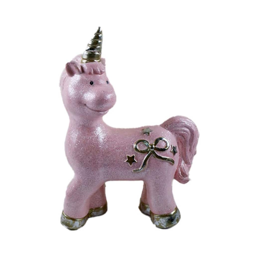 Unicorn Christmas Tabletop Figurine - 17" - Pink and Gold