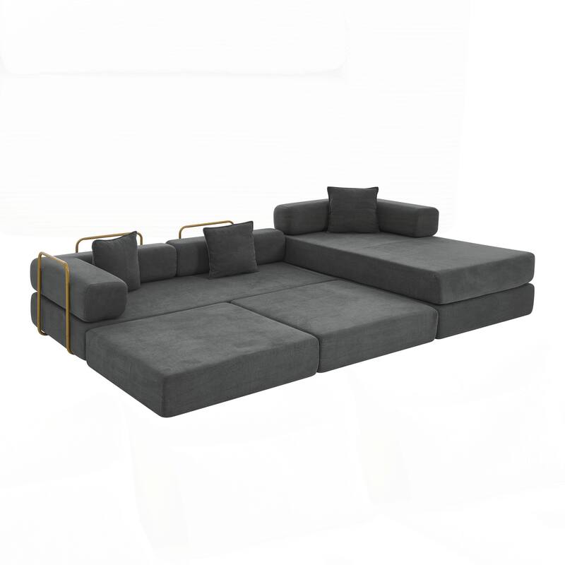 Modular Sectional Sofa with L-Shape Chaise, Boneless Cloud Couch with Deep Seat