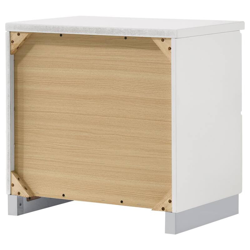 Dulcey White High Gloss 2-drawer Nightstand