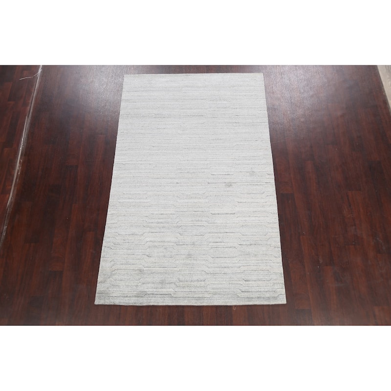 Geometric Contemporary Moroccan Oriental Area Rug Wool Hand-knotted - 4'11" x 7'9"
