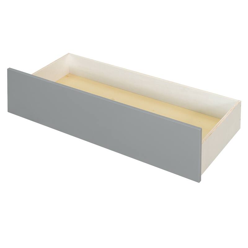 Twin Size Wooden House Bed with Storage Drawers, Gray - Space-Saving Kids Bed with Solid Pine Frame