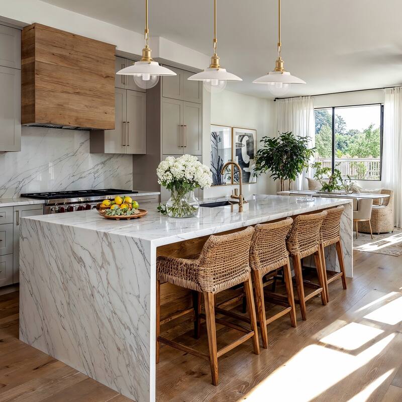 Lanesra Modern Pendant Light - Metal, Glass & Gold, Ivory White Dome Light Fixture For Modern, Farmhouse, Minimalist Room Decor