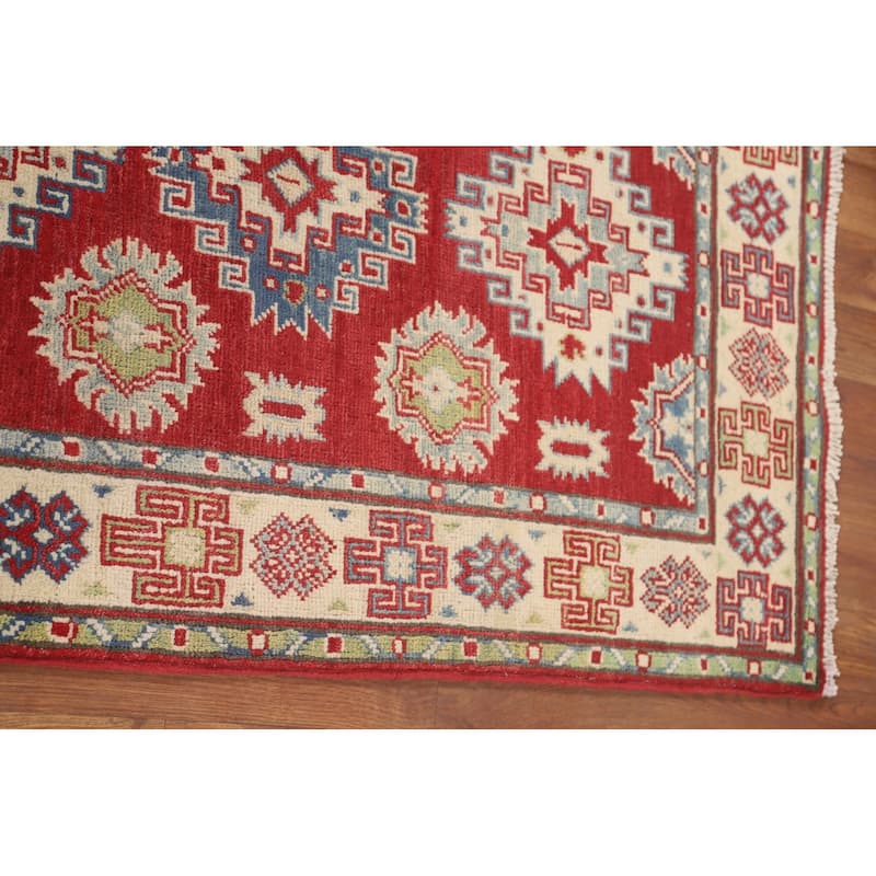 Pakistan Red Kazak Accent Rug Wool Carpet - 2'10" x 4'2"
