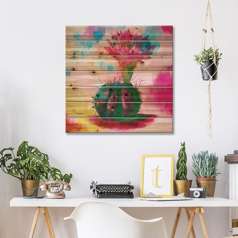 Desert Bloom I Print On Wood by James Burghardt - Multi-Color