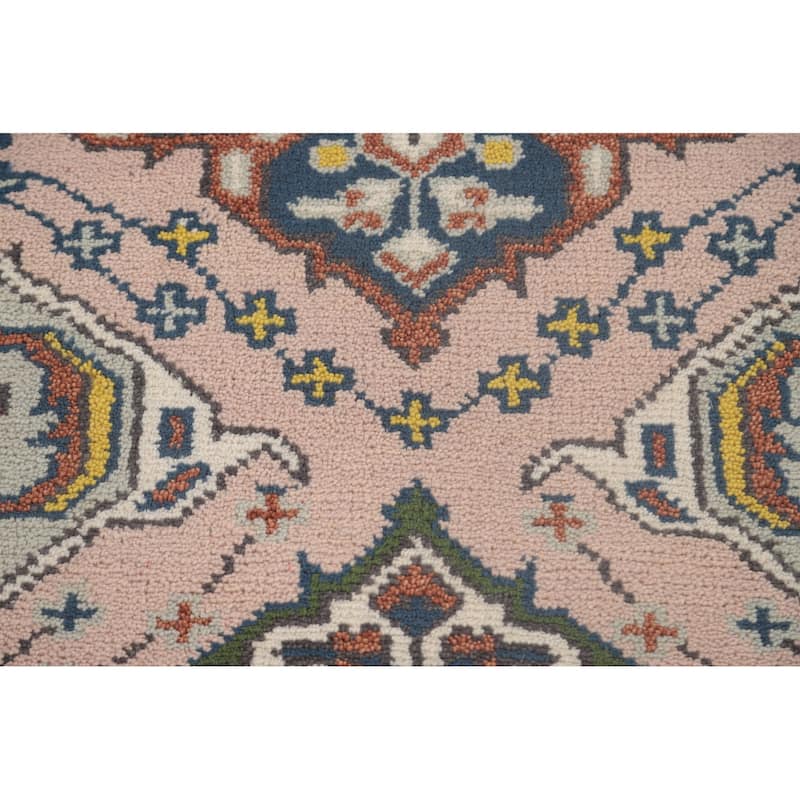 Light Pink Kazak Oriental Runner Rug Wool Carpet - 2'7"x 9'10"