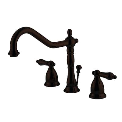 Kingston Brass Heritage Widespread Bathroom Faucet with Brass Pop-Up