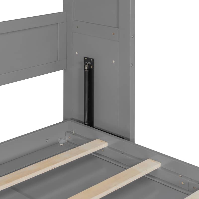 Queen Size Murphy Bed Wood Wall Bed Folding Bed with Storage Shelves