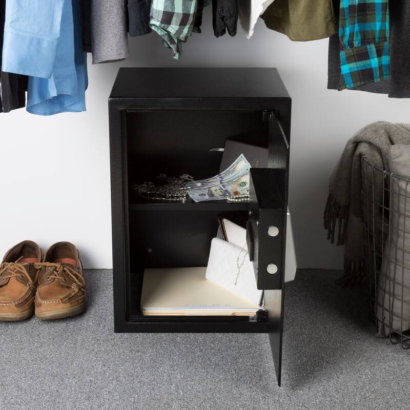 Electronic Combination Safe - Large Steel Strongbox with Keypad, Manual Override Key - Protect Money, Jewelry, More by Stalwart