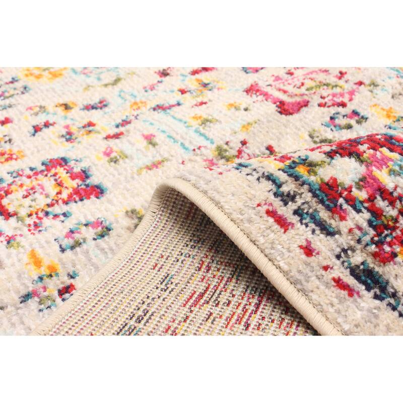 ECARPETGALLERY Machine Made Jasmine Ivory Area Rug