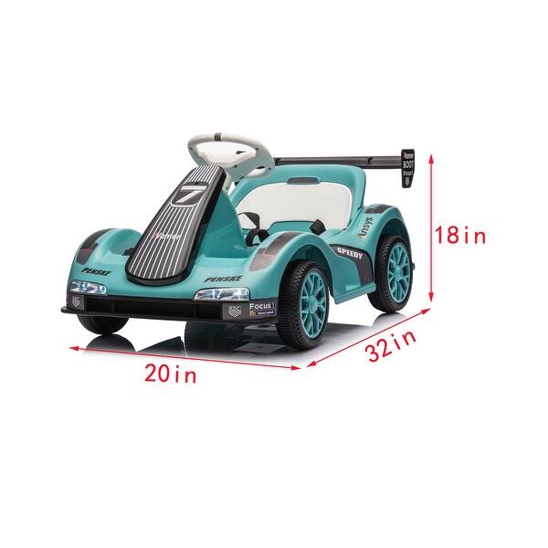 dimension image slide 1 of 4, 12V Kids Ride-On Car with Remote Control, Music & Three-Point Safety Belt