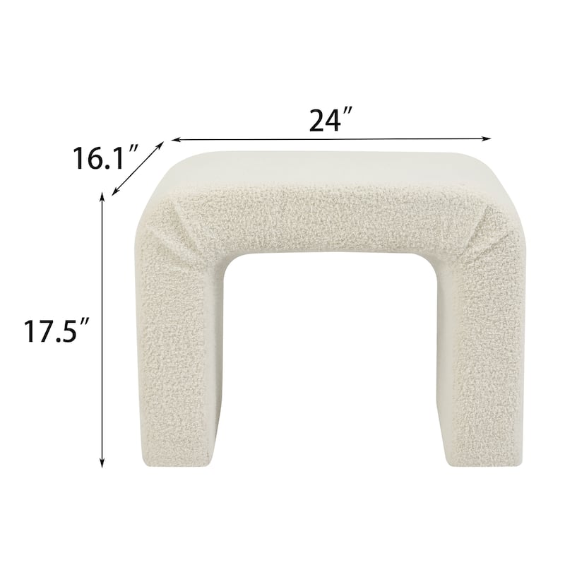 Adeco Velvet Footrest Ottoman for Living Room Bedroom