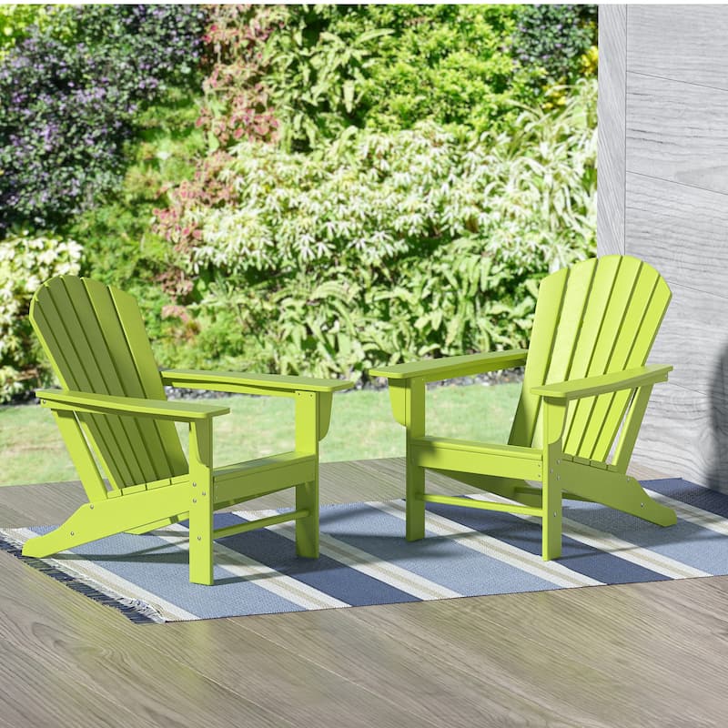 Altura Outdoor Eco-Friendly All Weather Poly Patio Adirondack Chair (Set of 2) - Lime