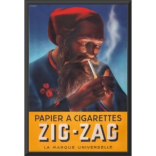 Zig Zag - Papier A Cigarettes Vintage Advertisement Framed Art Poster - 24  x 36 Inch - Bed Bath & Beyond
