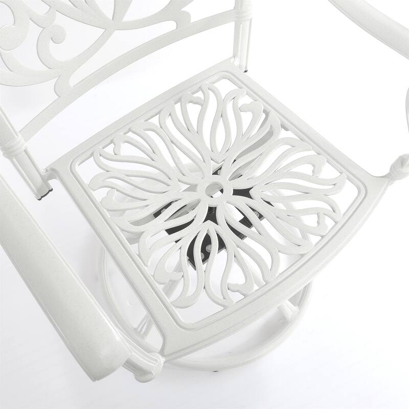 5-Piece Cast Aluminum Patio Dining Set with 4 Swivel Chairs