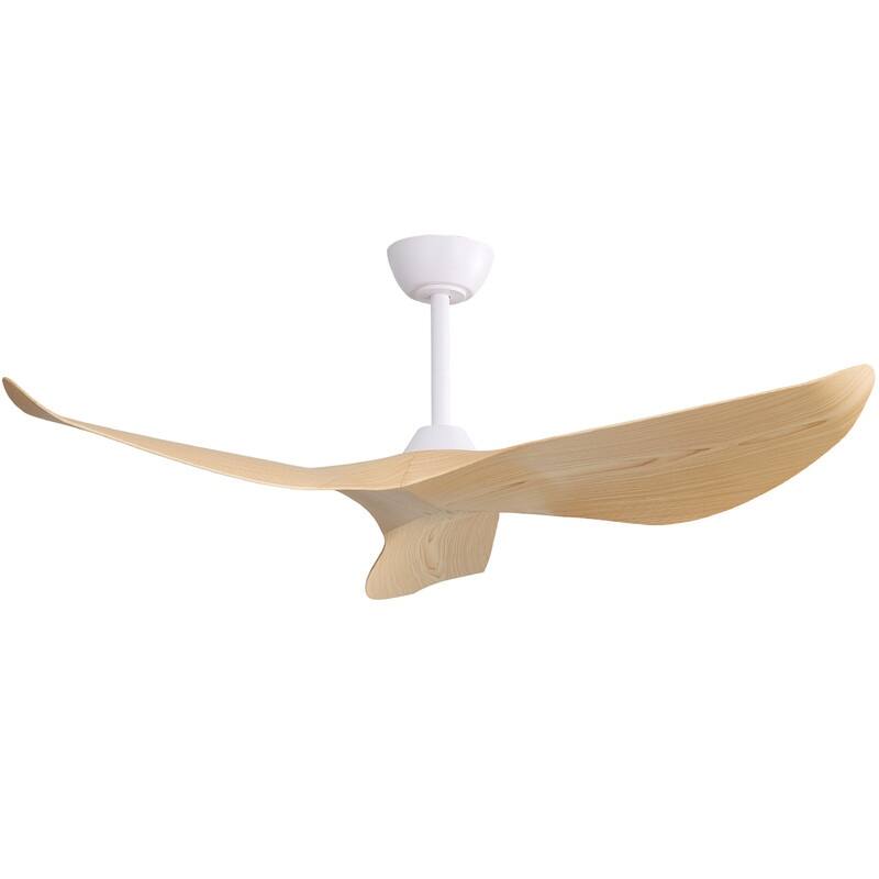 52 in. White Ceiling Fan with 3 ABS Blades, 6-Speed DC Motor, Remote, No Light, Indoor/Outdoor Use