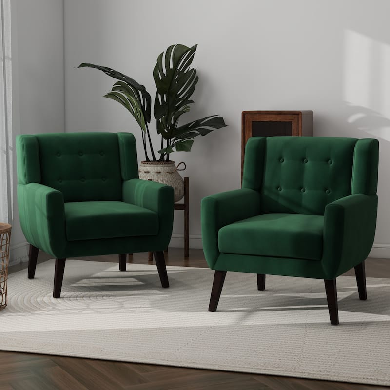 Set of 2 Velvet Upholstered Accent Chair (Set of 2)