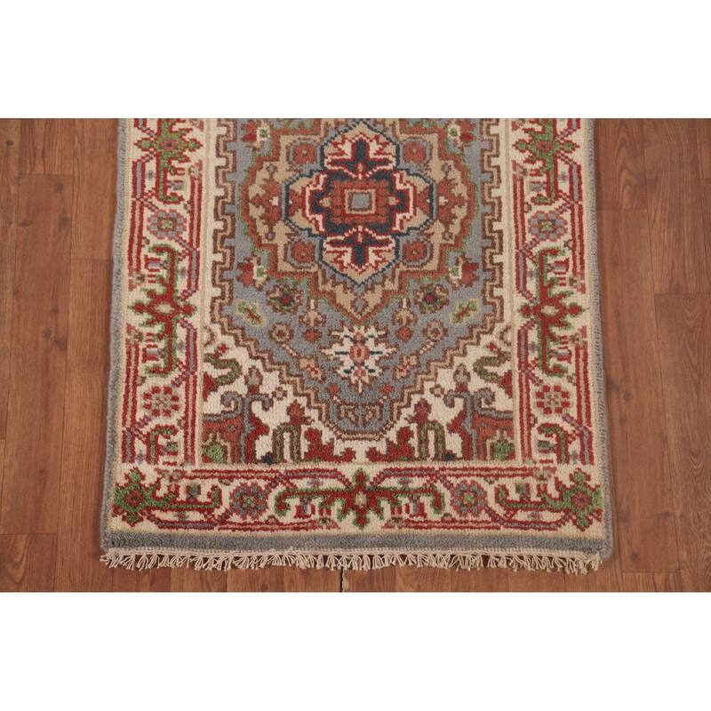 Gray Heriz Serapi Oriental Runner Rug Handmade Wool Carpet - 2'6"x 10'0"