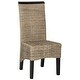 preview thumbnail 6 of 16, SAFAVIEH Ilya Woven Wicker Dining Chair Set of 2, Grey, Transitional - 17.3" x 24" x 39.3"