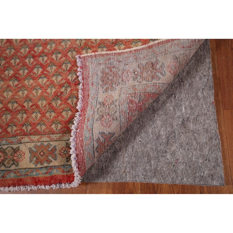 Geometric Botemir Persian Vintage Runner Rug Hand-Knotted Wool Carpet - 3'6" x 11'2"