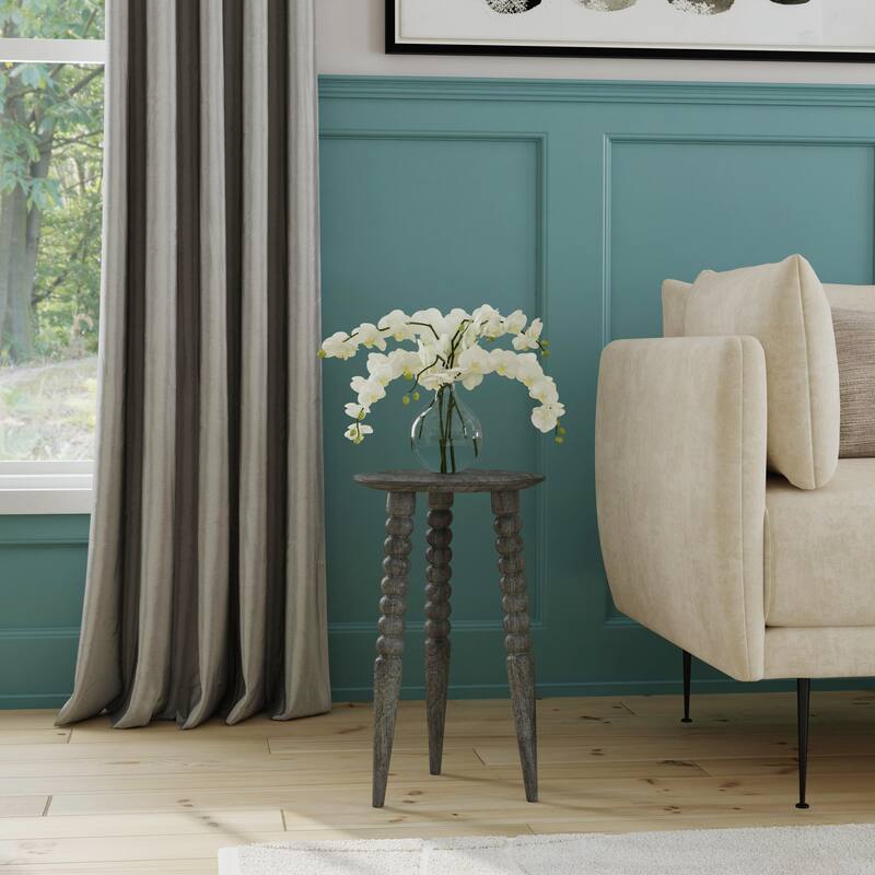 Handmade Fluornoy Wood Accent Table - Grey