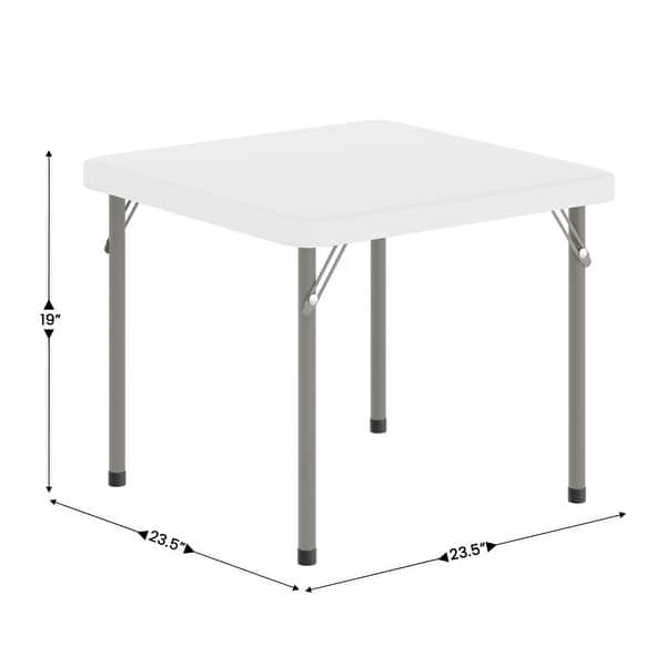 dimension image slide 0 of 2, Indoor/Outdoor Kids Bi-Fold Plastic Folding Table - 24x24 - 23.5"W x 23.5"D x 19"H
