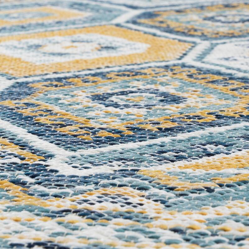 Alfresco Nautical & Coastal Geometric Reversible Indoor/Outdoor Area Rug