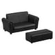 preview thumbnail 1 of 6, Kids Sofa Set with Footstool for Toddlers and Babies, Kids Couch for Playroom, Nursery, Living Room, Bedroom Furniture Black