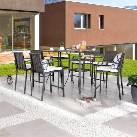 Patio Festival 8 Piece Outdoor 31.5'' Long Bar Height Dining Set with Cushions