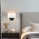 preview thumbnail 11 of 13, Black Wall Sconce Light With White Fabric Shade