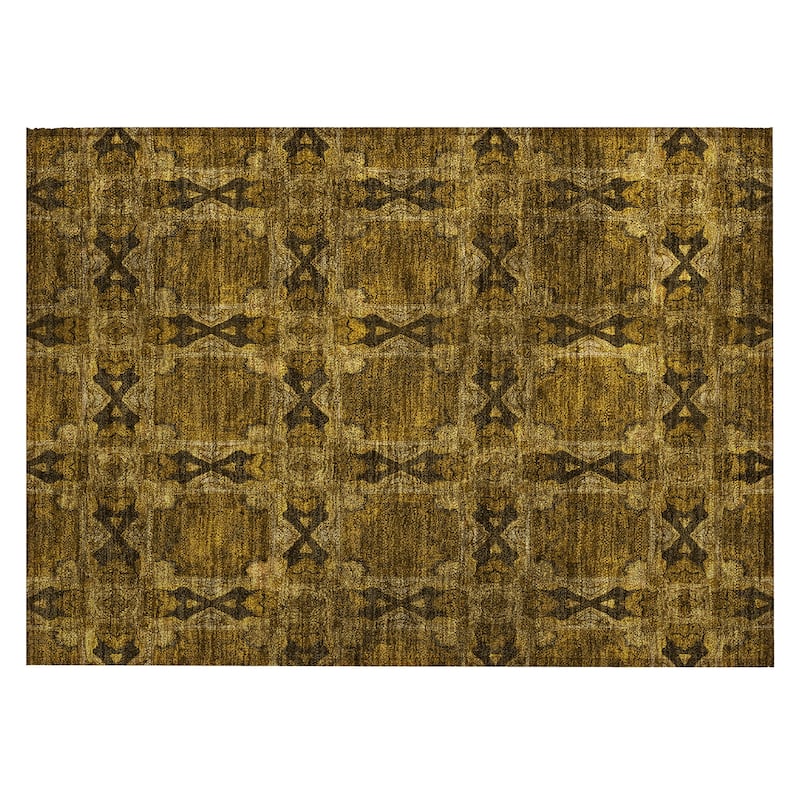 Machine Washable Indoor/ Outdoor Boho Medallions Chantille Rug