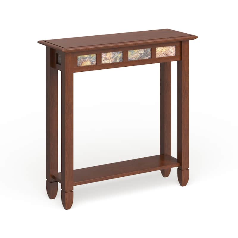 Copper Grove Ixia Rustic Oak and Slate Tile Hall Stand