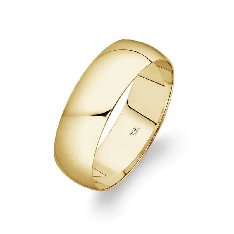 Clover Yellow Gold High-Polish Classic Wedding Band - 7 (6mm) - 10k