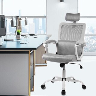 Home Office Chair, Ergonomic Desk Chair Mesh Computer Chair High-Back Executive Chair with Adjustable Headrest, Lumbar Support
