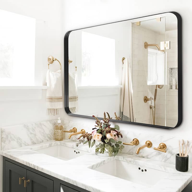 Modern Deep Frame Wall-Mounted Vanity Rectangle Mirror