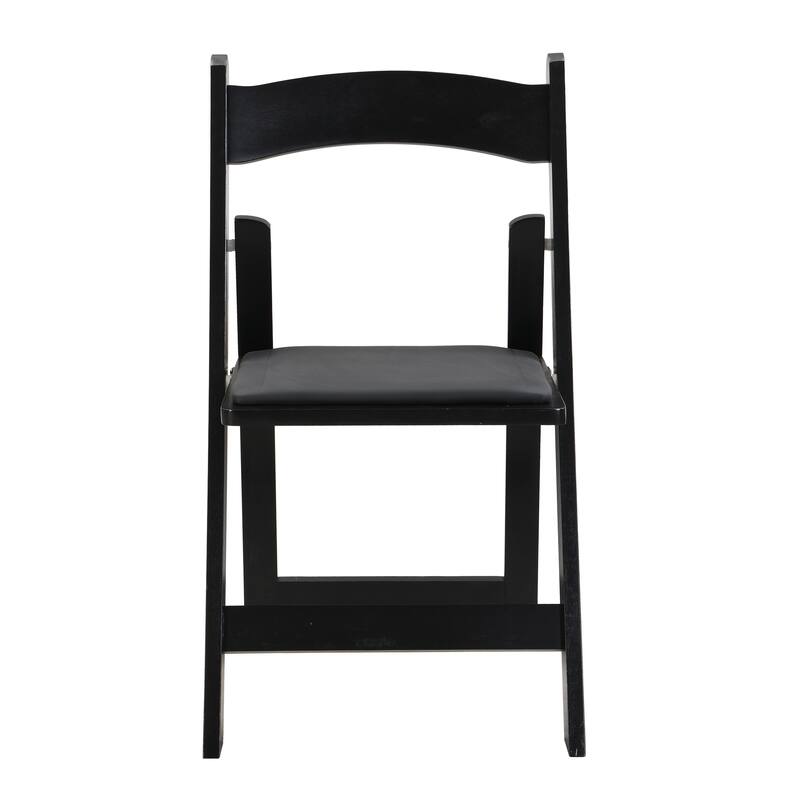Upholstered Folding Chair, Space Saving,,Easy To Carry, 4PCS,Black cushion/Black shelf,Dining room