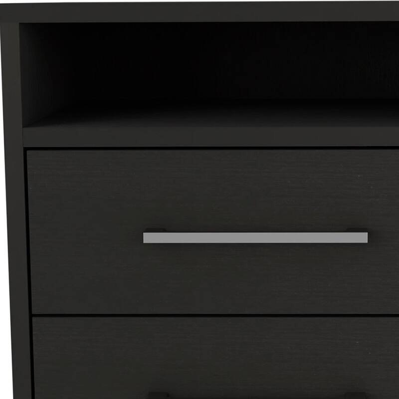 HomeRoots Two Piece Black and Gray Bedroom Set