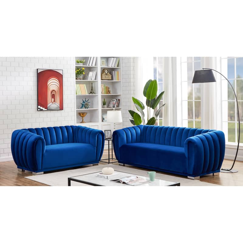 Kayley Luxury Velvet sofa love seat Standard Living Room Set