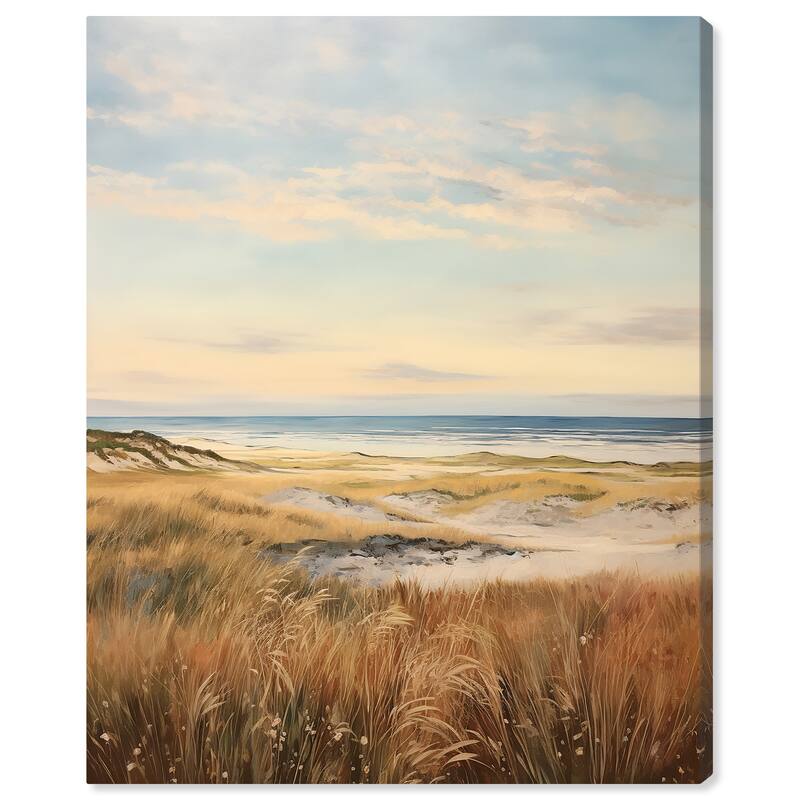 Wynwood Studio Canvas Nature and Landscape Theres the beach Brown and Ochre Nautical & Coastal Wall Art Canvas Print