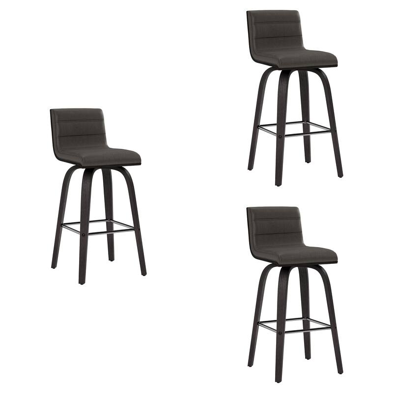 Skara Mid-Century Swivel Counter Stool, Upholstered Counter Height Chair with Bentwood Legs
