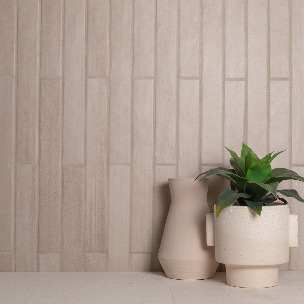 Adobe 2"x16" Glazed Porcelain Subway Wall and Floor Tile