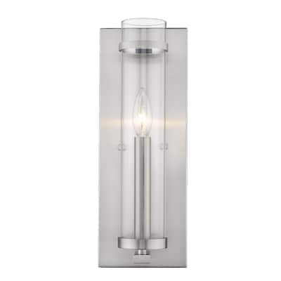 Modern Industrial Nickel Shelf Candle Wall Sconce