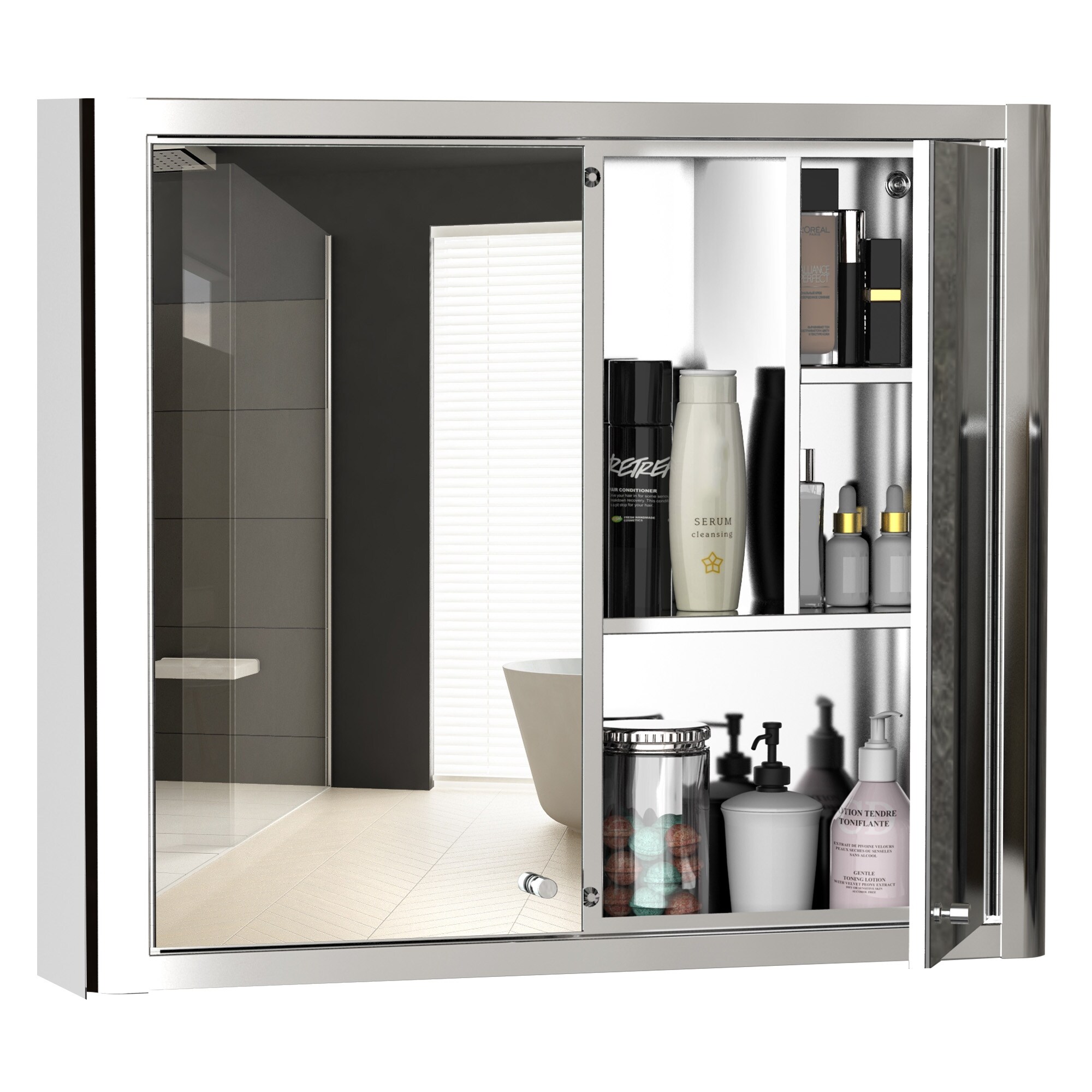 Top In Wall Bathroom Medicine Cabinet Design This kleankin triple door led bathroom mirror medicine cabinet offers a stylish look and generous storage space in an easy to install package. wonderful wall cabinets