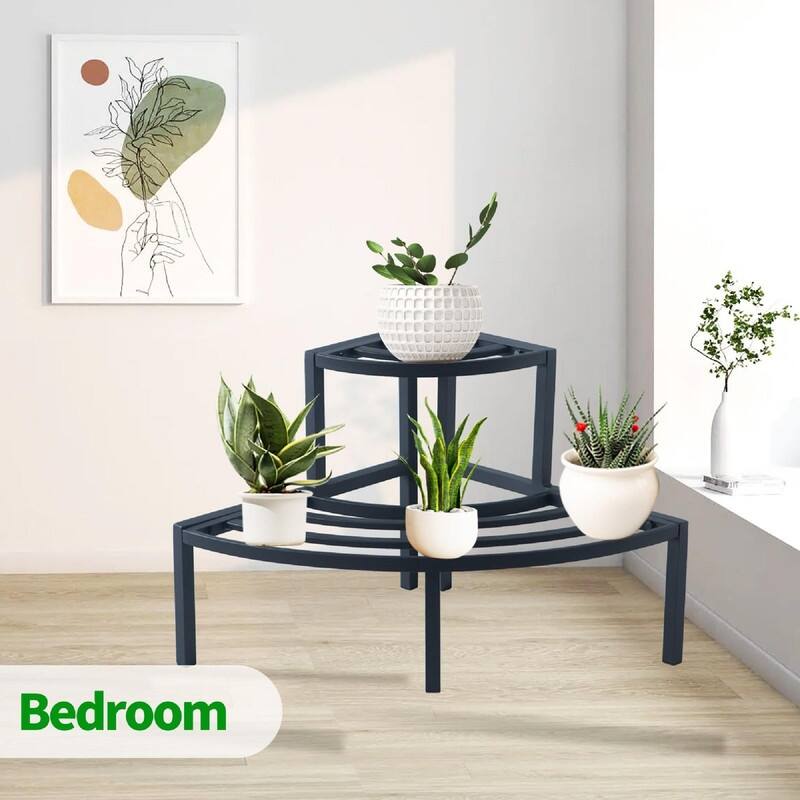 2-Tier Plant Stand Lightweight - 19.29 x 19.29 x 15.75 inches