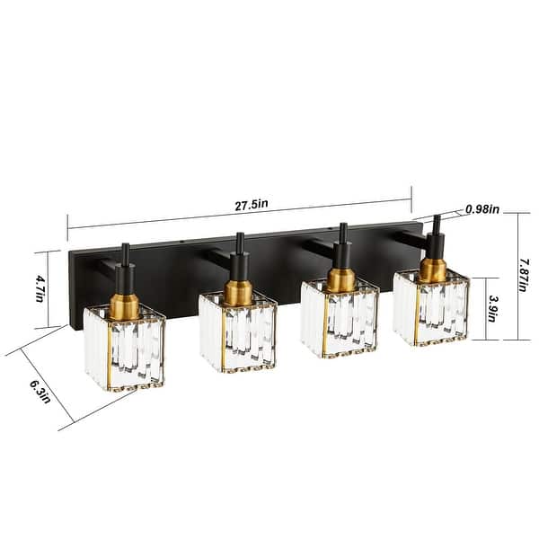 dimension image slide 20 of 23, 2/3/4-Light Modern Bathroom Crystal Vanity Light Wall Sconces