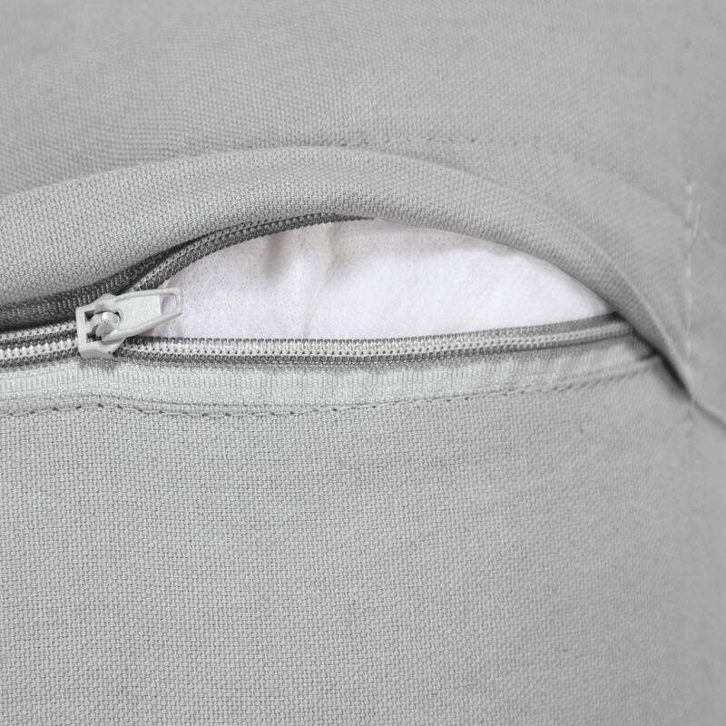 Power-Loomed Medallion Square Cotton Throw Pillow Cover - 18" - Silver and Gray