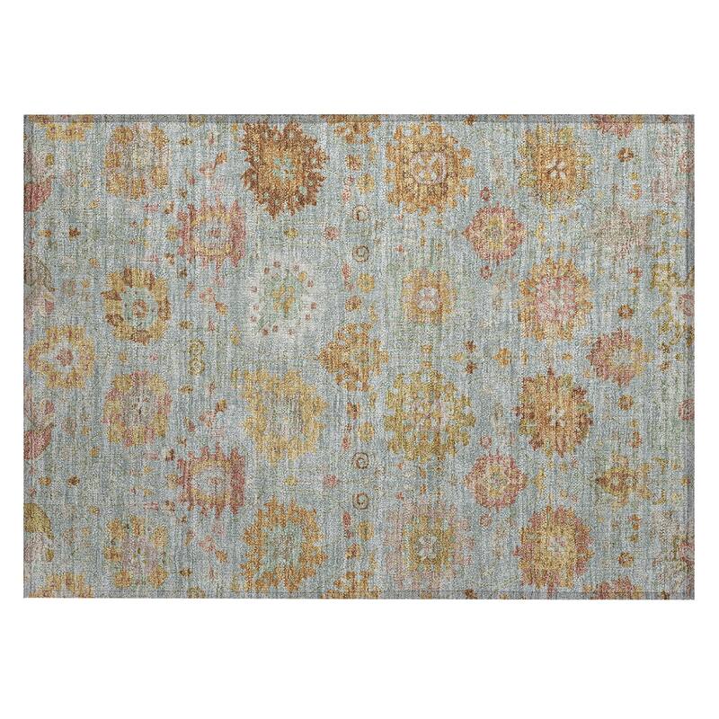Machine Washable Indoor/ Outdoor Vintage Traditional Chantille Rug