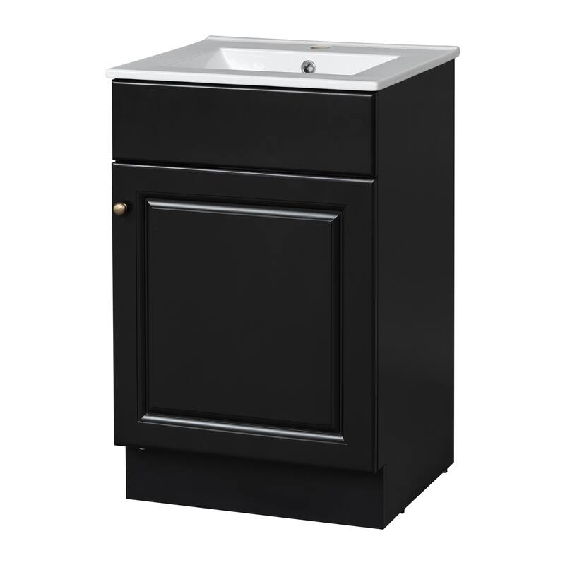 20" Bathroom Vanity with Sink, Storage Cabinet w/Soft Closing Doors and Drawers, Adjustable Shelf, Floor Freestanding Vanities