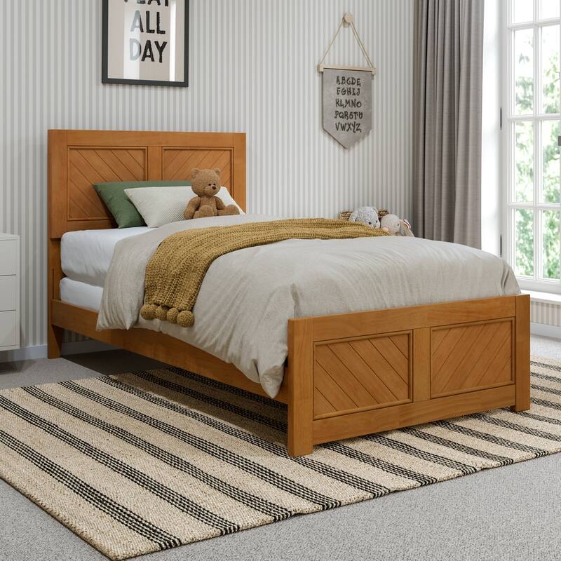 Canyon Foundation Bed Frame with Matching Footboard - Light Toffee - Twin