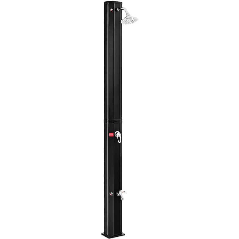Costway 9.3 Gallon Outdoor Solar Heating Shower 7.2Ft Adjustable - Black